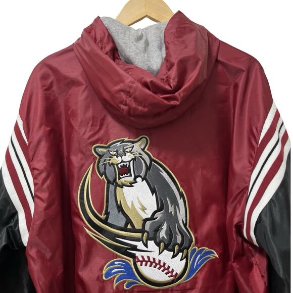Sacramento River Cats Mens GIII Carl Banks Windbreaker Hooded Jacket Size L Red - Picture 2 of 10